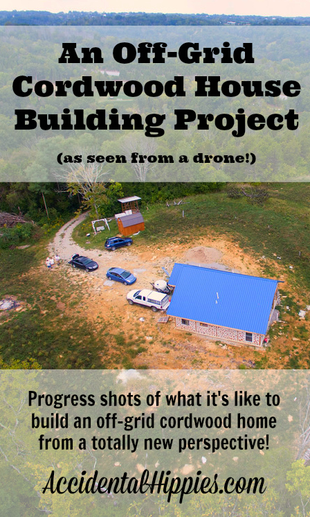 Check out what it looks like to build on an off grid property through the eyes of a drone! #homestead #offgrid #cordwood 