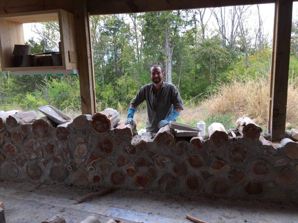 Building a cordwood wall - check out their progress!