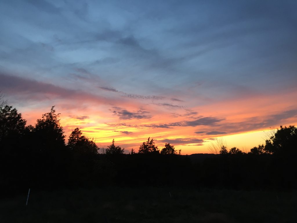 Gorgeous sunset at our off-grid property