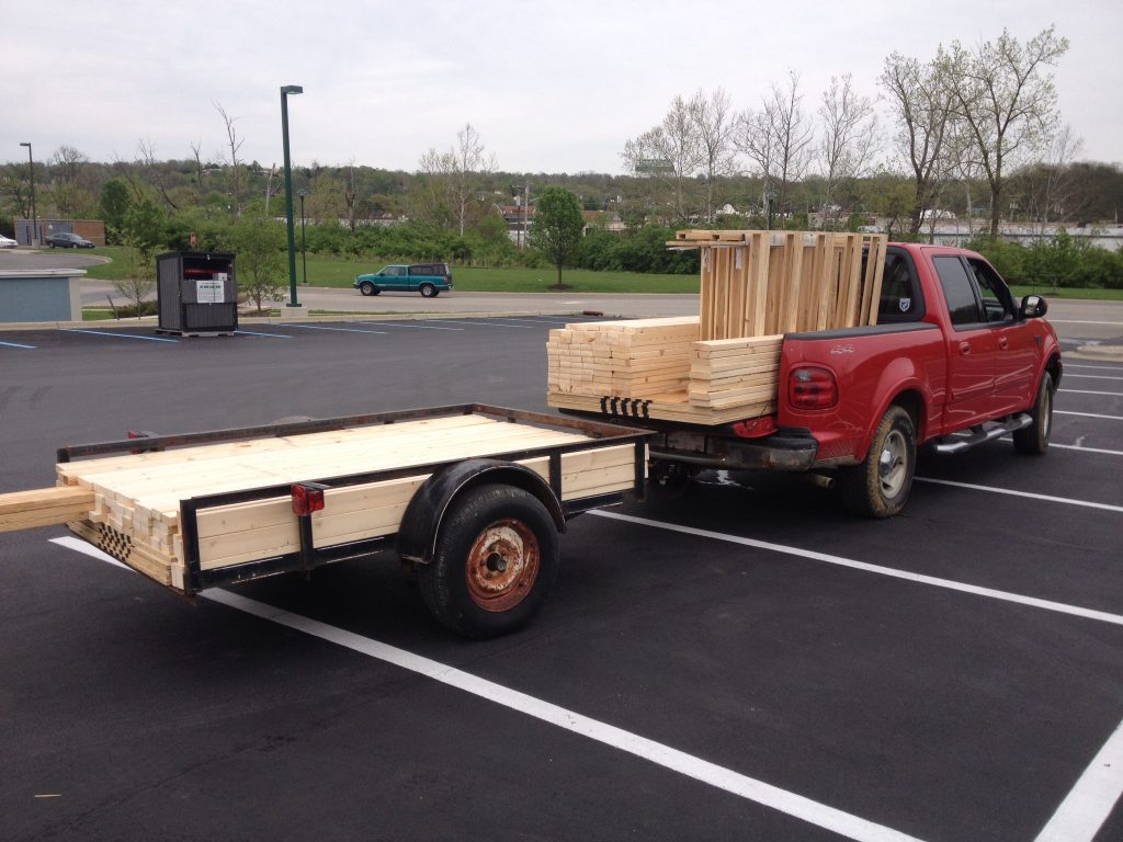 The truck all loaded up with our interior framing members. See how it turned out!