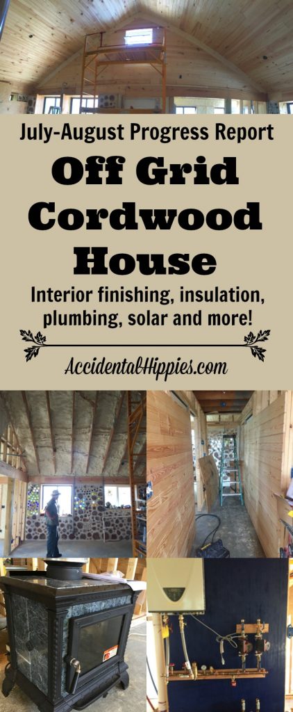 Off grid building, our cordwood house, interior construction, off grid systems, and more! #cordwood #offgrid