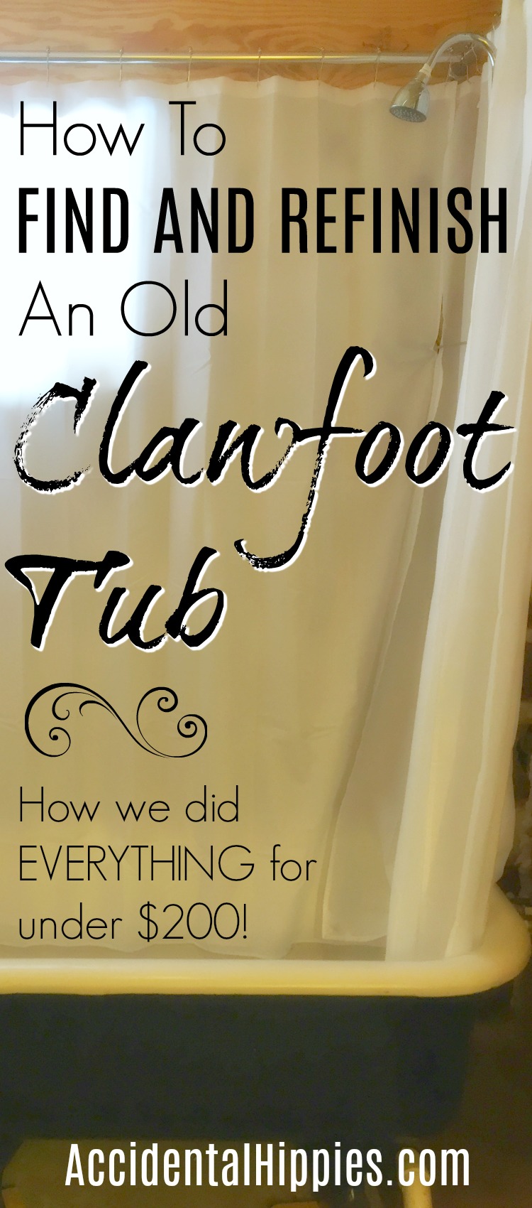 We saved thousands of dollars by finding a used clawfoot tub and refinishing it ourselves! This is everything we learned in the process.