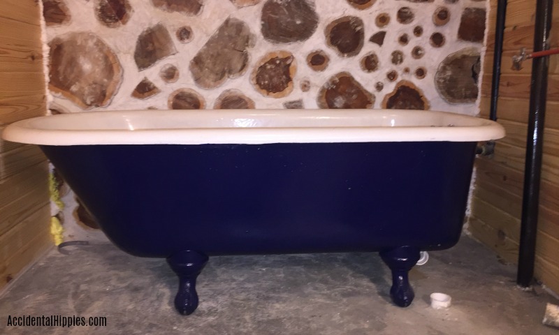We took this old clawfoot tub and redid it ourselves for less than...