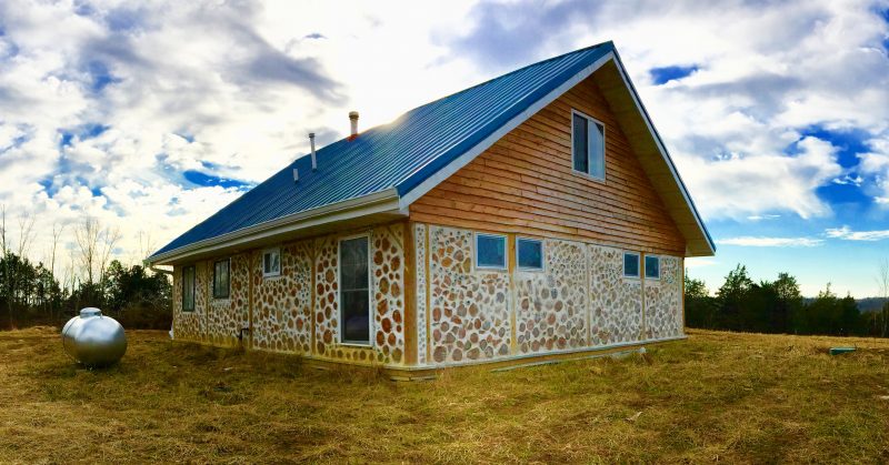 Our cordwood house. Learn more at accidentalhippies.com