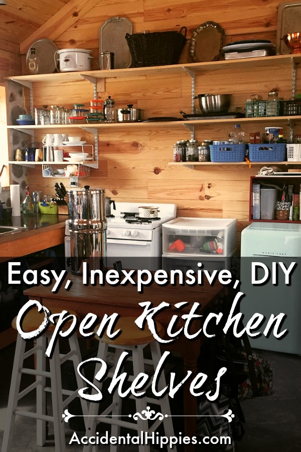 Step by step guide to creating beautiful and versatile open kitchen shelves on the cheap #openshelves #kitchen #diy